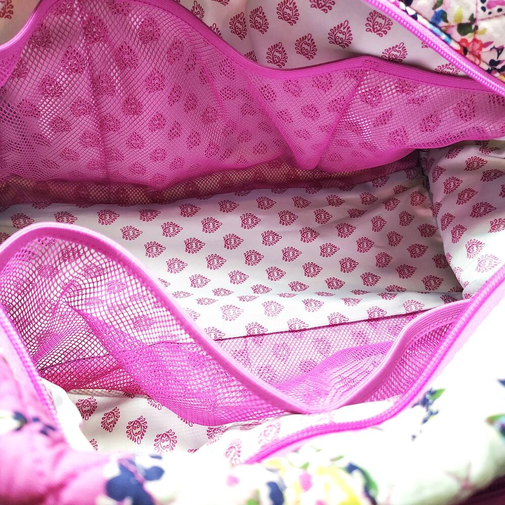 Vera Bradley Weekender Travel Bag Quilted Wildflower Paisley Crossbody - Picture 13 of 13